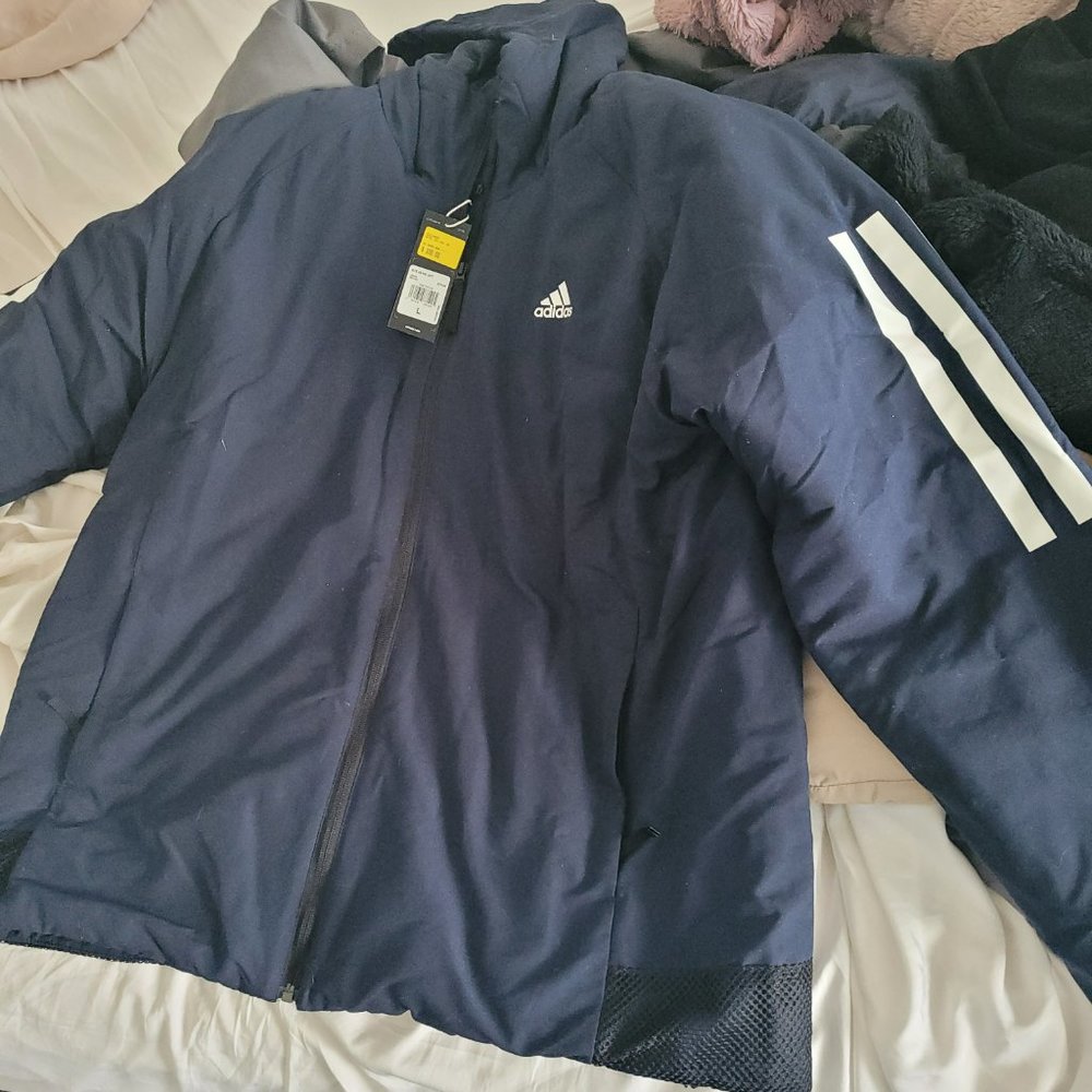 Men's Navy Adidas Jacket - New w Tags - Picture 3 of 5
